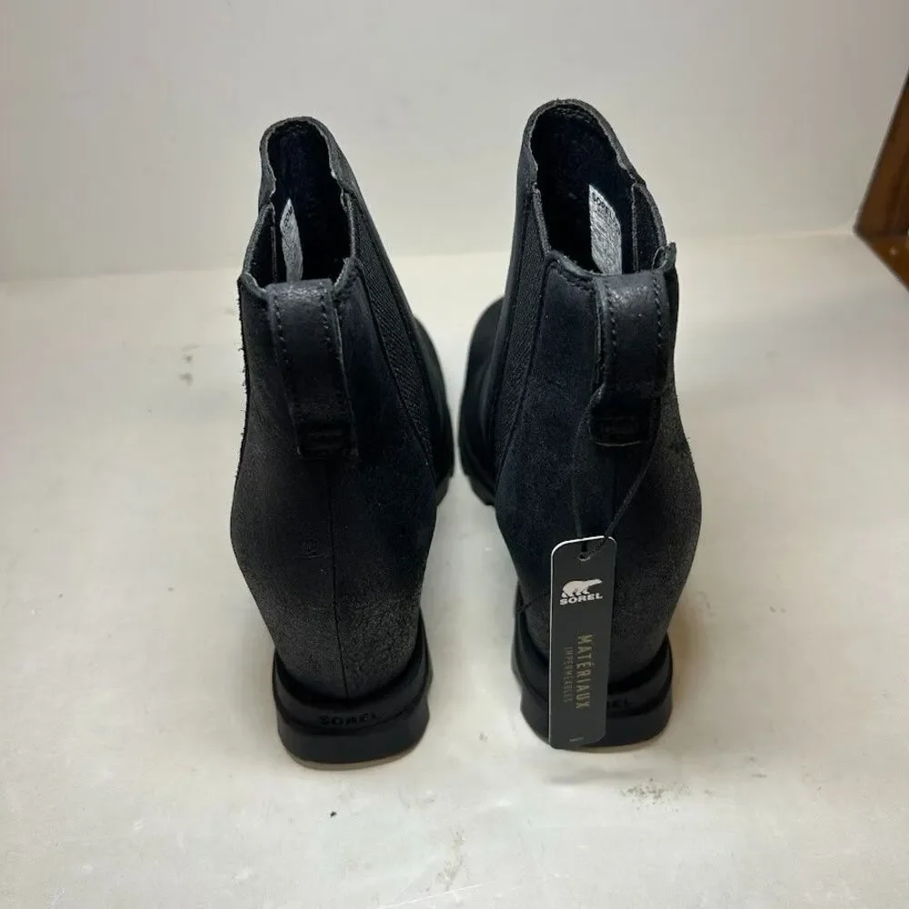 Sorel Womens 6.5 M Black Sea Joan Of Arctic Wedge III Chelsea Booties DISPLAYRE8